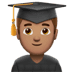 👨🏽‍🎓 man student: medium skin tone display on Apple